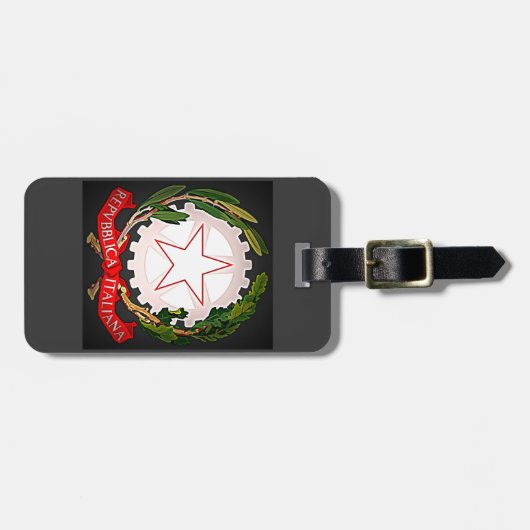イタリアのエンブレムダーク ラゲッジタグ (正面横)
