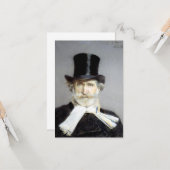 イタリアのオペラ作曲家、ジュゼッペ・ヴェルディの肖像 カード (正面/裏面インサイチュ)