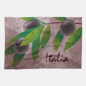 イタリアのオリーブ キッチンタオル (横)