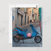 イタリアのオールドスクーター |ブルースクーター |はがき ポストカード (正面/裏面)