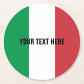 イタリアのカスタムの紙の飲み物用コースターのイタリアンな旗 ラウンドペーパーコースター (正面)
