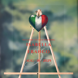 イタリアのカップル結婚ハートの歓迎 アクリルサイン