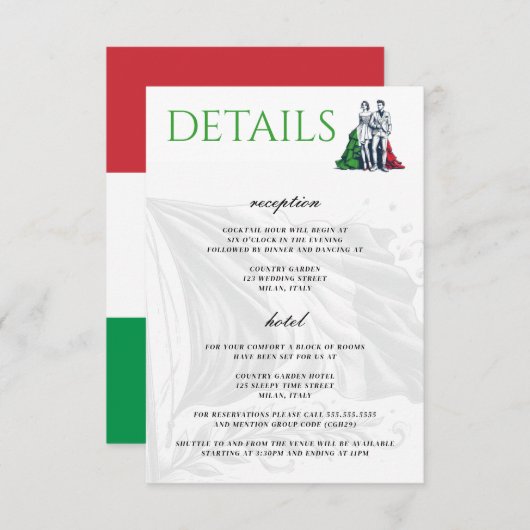 イタリアのカップル エンクロージャーカード (正面/裏面)