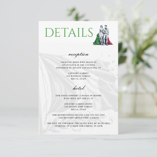 イタリアのカップル エンクロージャーカード (スタンド正面)