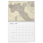 イタリアのカレンダーのヴィンテージの地図 カレンダー (2月 2027)