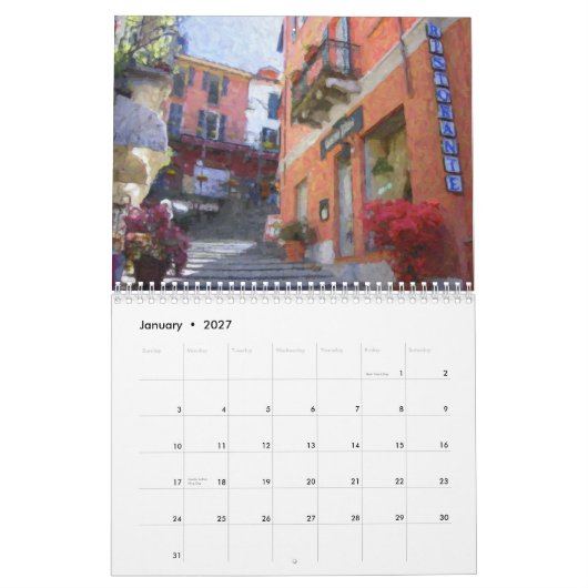 イタリアのカレンダー2015年の北 カレンダー (1月 2027)