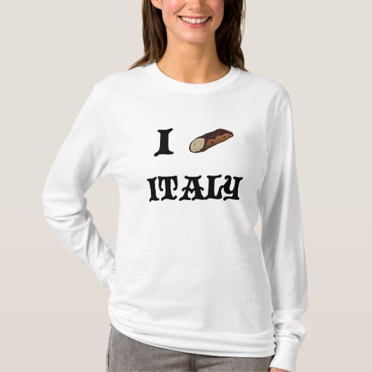 イタリアのカンノーリが好きな女性向け長袖シャツ Tシャツ (正面)
