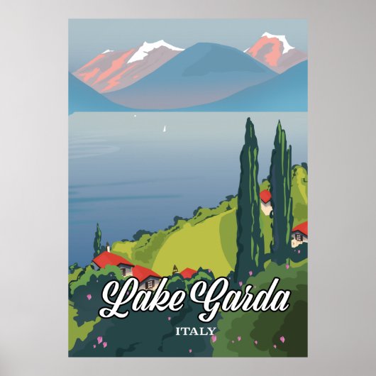 イタリアのガルダ湖の旅行ポスター ポスター (正面)