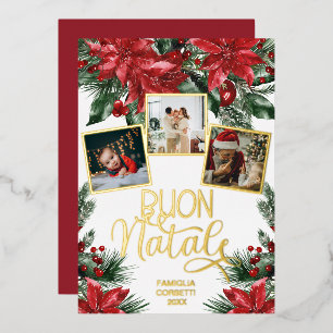 イタリアのクリスマスコラージュ(ゴールド) 箔シーズンカード
