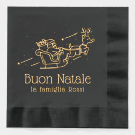 イタリアのクリスマスパーティー サンタ 箔ナプキン