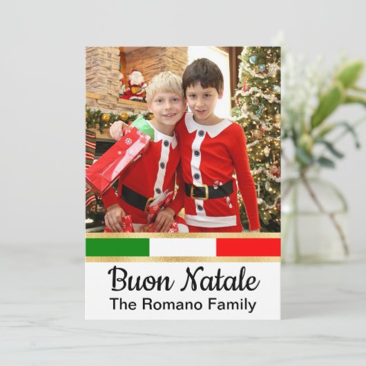 イタリアのクリスマス写真 Buon Natale シーズンカード (スタンド正面)