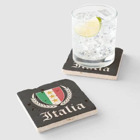イタリアのクレスト ストーンコースター (横)