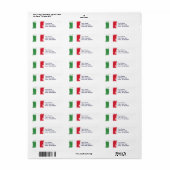 イタリアのグランジな旗 ラベル (フルシート)