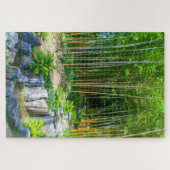 イタリアのコモ湖の庭の竹木 ジグソーパズル (横)