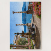 イタリアのコモ湖の庭の素晴らしい噴水 ジグソーパズル (縦)