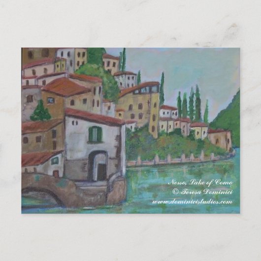 イタリアのコモ湖ネソ ポストカード (正面)