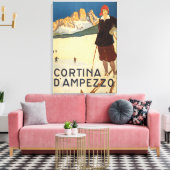 イタリアのコルティナ・ダンペッツォのヴィンテージ旅行ポスター キャンバスプリント (インサイチュ (リビング))