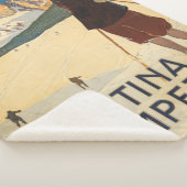 イタリアのコルティナ・ダンペッツォのヴィンテージ旅行ポスター シェルパブランケット (3/4)