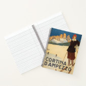 イタリアのコルティナ・ダンペッツォのヴィンテージ旅行ポスター ノートブック (内部)