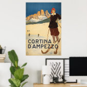 イタリアのコルティナ・ダンペッツォのヴィンテージ旅行ポスター ポスター (ホームオフィス)