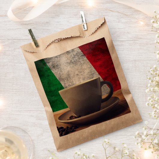 イタリアのコーヒー フェイバーバッグ (クリップ留めされた状態)