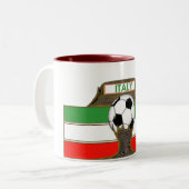 イタリアのサッカーのコーヒー・マグ ツートーンマグカップ (正面左)
