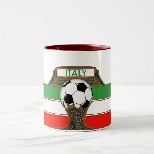 イタリアのサッカーのコーヒー・マグ ツートーンマグカップ (中央)