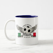 イタリアのサッカーの全国代表チームサポータマグ ツートーンマグカップ (左)