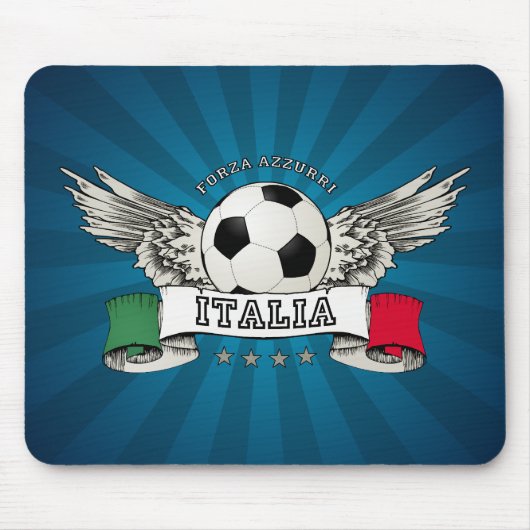 イタリアのサッカーの全国代表チームサポータmousepad マウスパッド (正面)