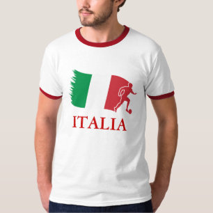 イタリアのサッカーの旗 Tシャツ