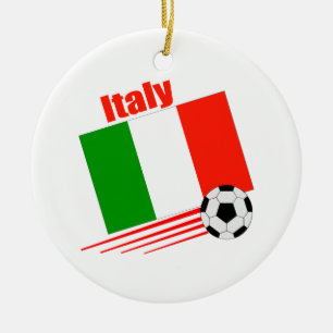 イタリアのサッカーチーム セラミックオーナメント