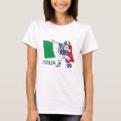 イタリアのサッカーファンの子供の小学生をダビング Tシャツ (正面)