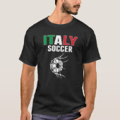 イタリアのサッカーボールでネットゴールイタリアンサッカース Tシャツ (正面)