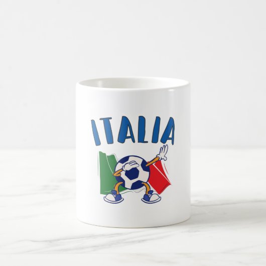 イタリアのサッカーボール国旗 コーヒーマグカップ (中央)