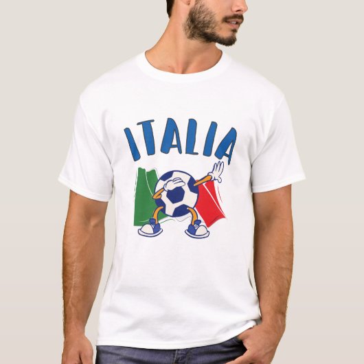 イタリアのサッカーボール国旗 Tシャツ (正面)