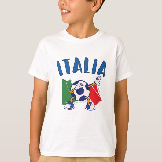イタリアのサッカーボール国旗 Tシャツ (正面)