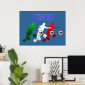 イタリアのサッカー選手の国旗イタリア・カルシオ・スポーツ ポスター (ホームオフィス)