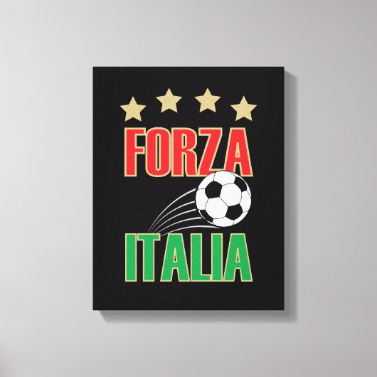 イタリアのサッカー キャンバスプリント (正面)