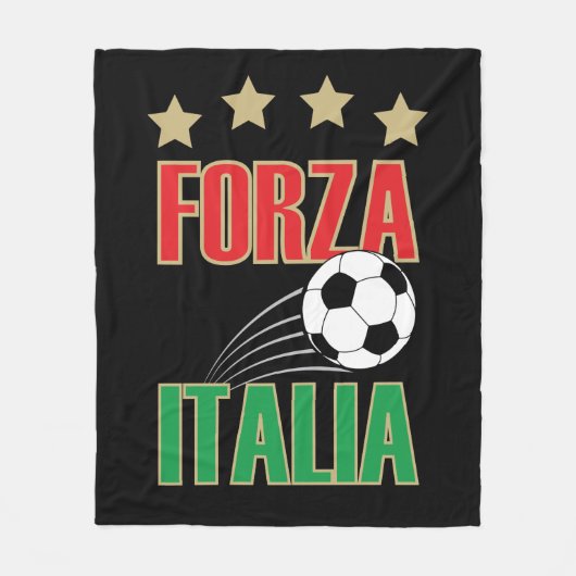 イタリアのサッカー フリースブランケット (正面)
