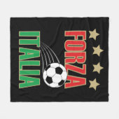 イタリアのサッカー フリースブランケット (正面(横))