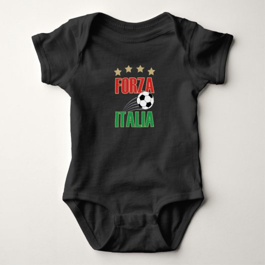 イタリアのサッカー ベビーボディスーツ (正面)