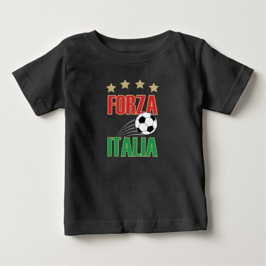 イタリアのサッカー ベビーTシャツ (正面)