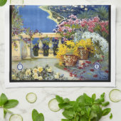 イタリアのサンレモイタリアン、リビエラヴィンテージ旅行アート キッチンタオル (折り畳み)