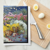 イタリアのサンレモイタリアン、リビエラヴィンテージ旅行アート キッチンタオル (四つ折り)