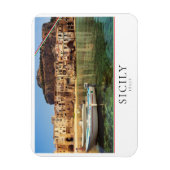 イタリアのシチリアのセファルの町 マグネット (縦)