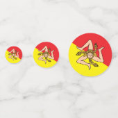 イタリアのシチリア州旗を持つテーブル紙吹雪 コンフェッティ (裏面)