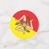 イタリアのシチリア州旗を持つテーブル紙吹雪 コンフェッティ (スモール正面)