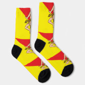 イタリアのシチリア州旗を持つ女性用ソックス ソックス (右)