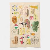 イタリアのシンボル旅行愛好家 キッチンタオル (縦)