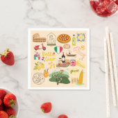 イタリアのシンボル旅行愛好家 スタンダードカクテルナプキン (インサイチュ)